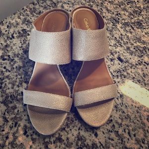 Calvin Klein Sandals Gold 8.5
